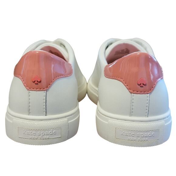 Kate Spade NY Women Audrey Low Top Sneakers Size US 9.5B Optic White Peach Melba - Picture 4 of 5